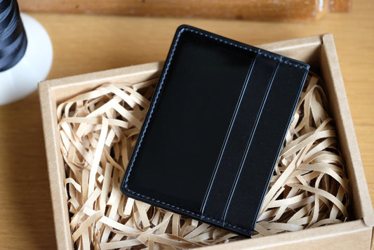 Card Wallet D01 - Japanese Shinki Hikaku Shell Cordovan - Slim Wallet - Card Holder / Made to Order