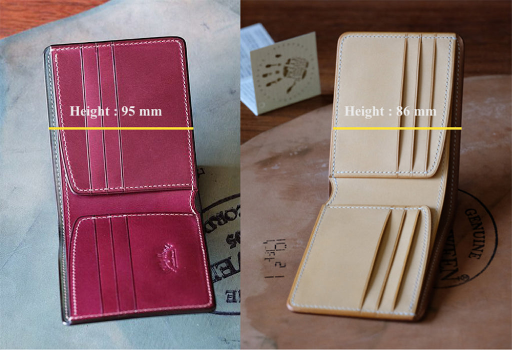 SW01 - Bifold Wallet - Japanese Shinki Hikaku shell cordovan - Burgundy / Camel / No.33 stitching / Made to Order