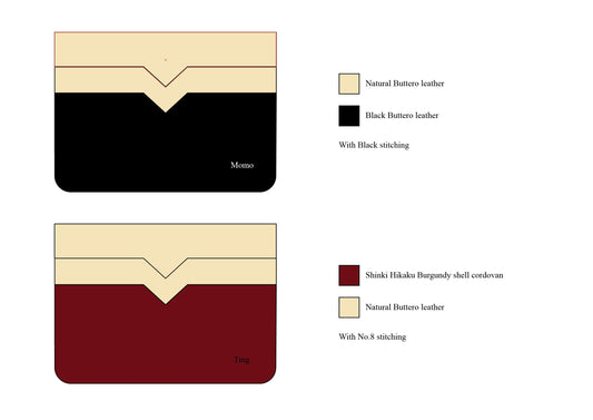 Card Wallet D01V - Buttero tanned leather and Shinki Hikaku shell cordovan / Made to Order