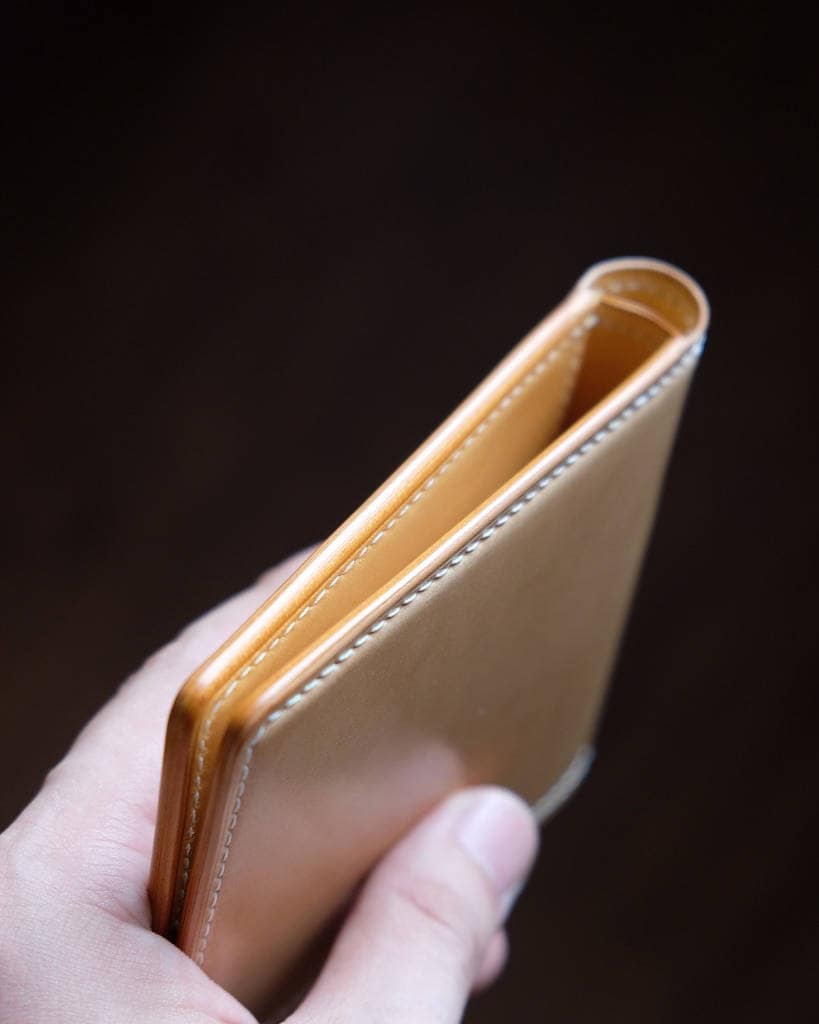 SW01 - Bifold Wallet - Japanese Shinki Hikaku shell cordovan - Nature / Nature / Made to Order