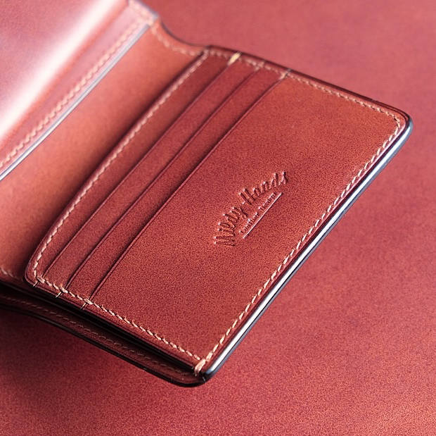 SV01COIN - Bifold Wallet - Japanese Shinki Hikaku shell cordovan - Burgundy / Camel / Made to Order