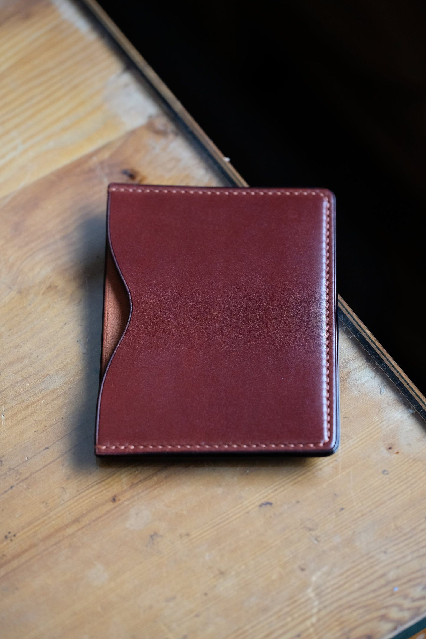Card Wallet 01 - Horween Shell Cordovan - Slim Wallet - Black - Card Holder / Made to Order