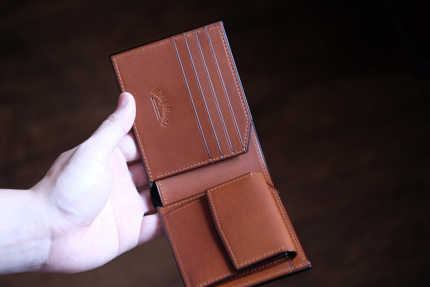 SW01COIN - Bifold Wallet - Horween Shell Cordovan - Black / Camel / Made to Order
