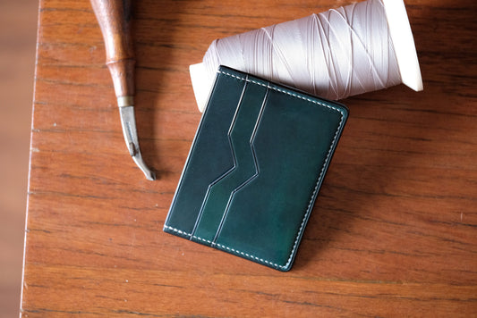 Card Wallet D01V - Horween Shell Cordovan - Slim Wallet - Card Holder / Made to Order