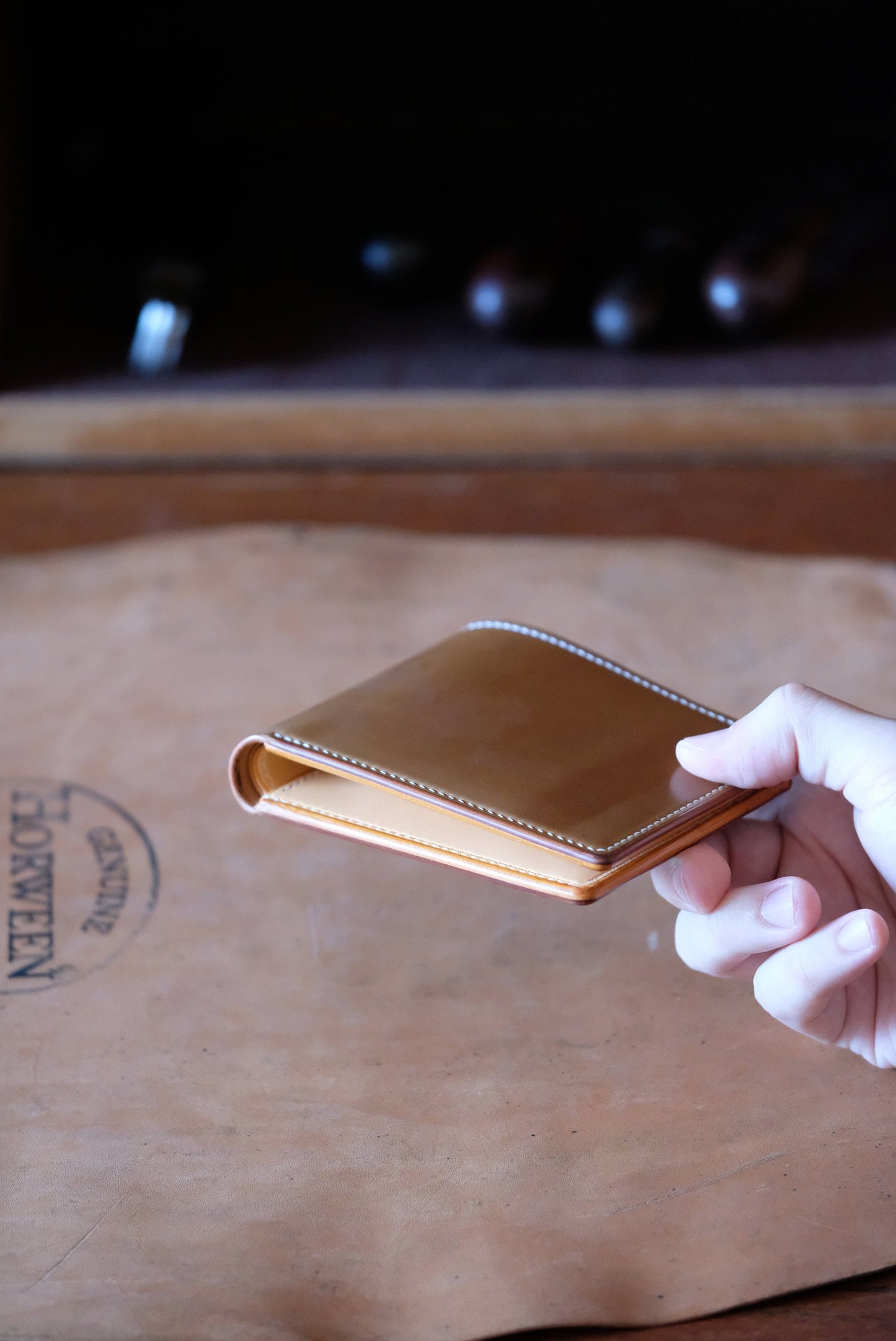 SW Bifold Wallet - Bourbon Horween shell cordovan / Natural Buttero / Made to Order