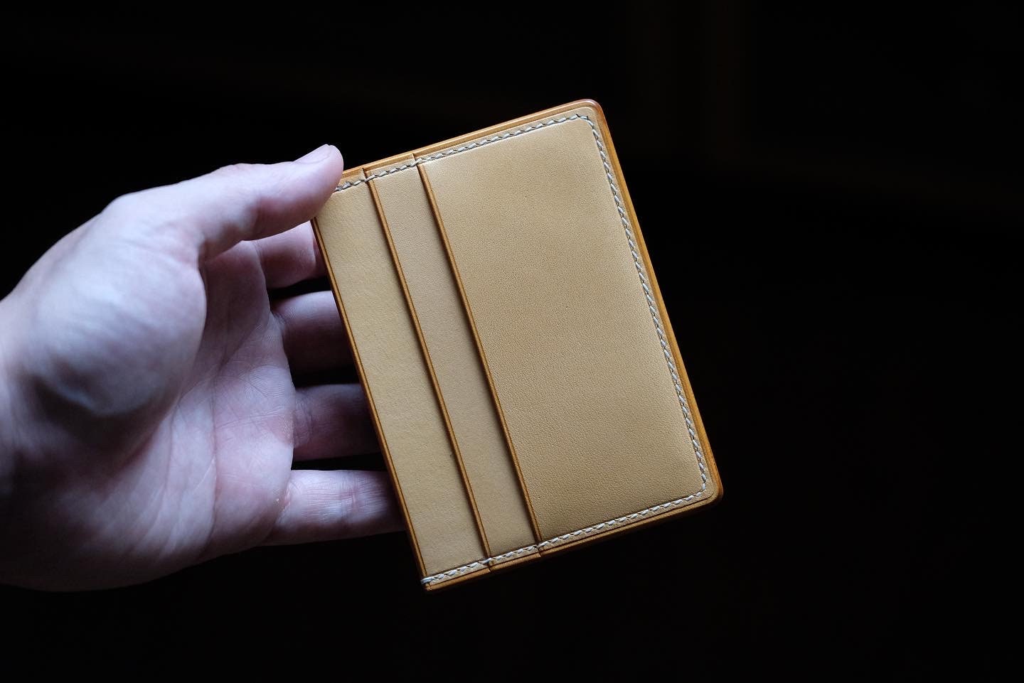 Card Wallet D01 - Slim Wallet - Card Holder - Natural Buttero tanned leather / Made to Order