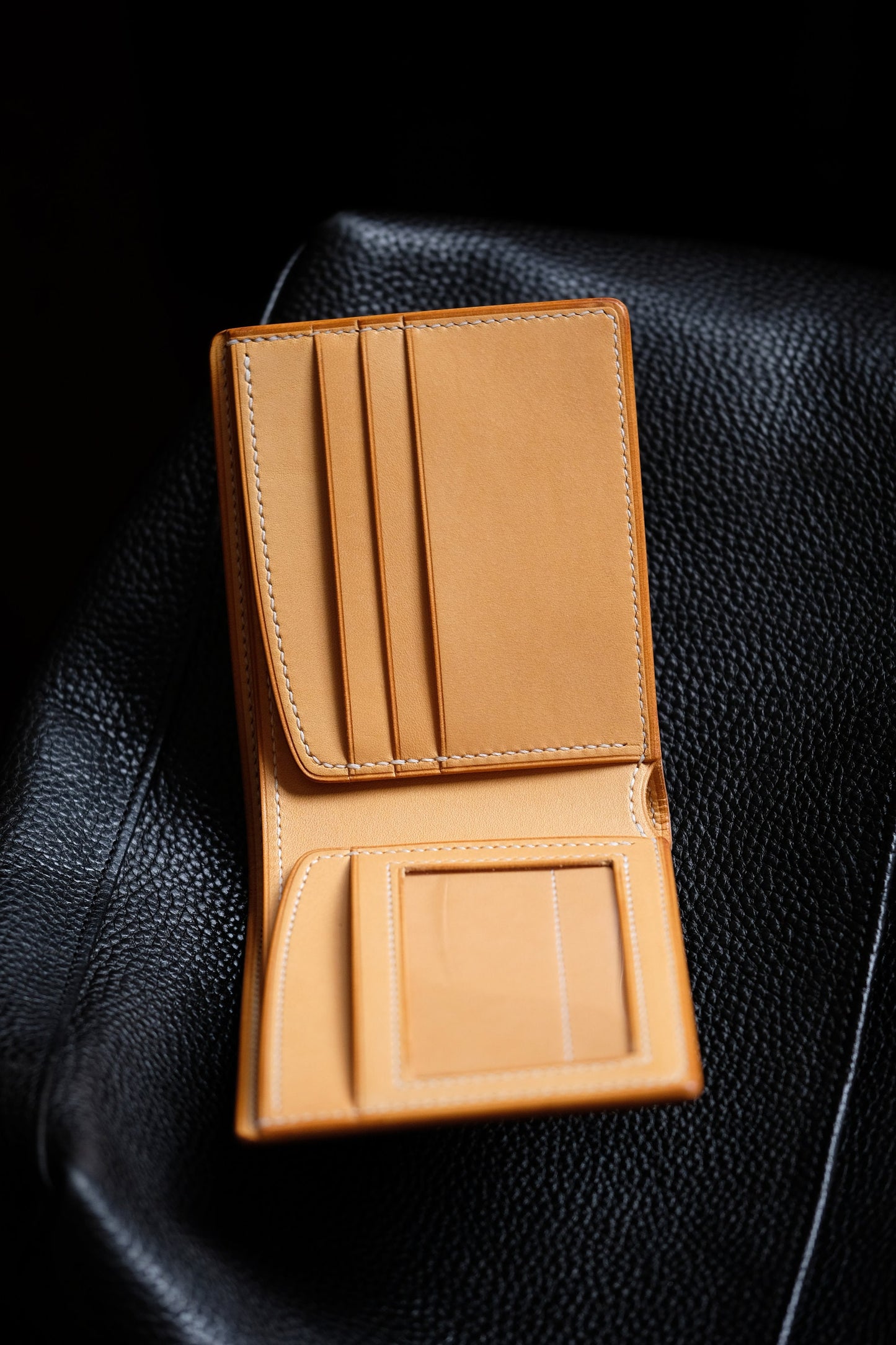 SWP01 - Japanese Shinki HikakuShell Cordovan - bifold wallet - Burgundy / Camel / Made to Order