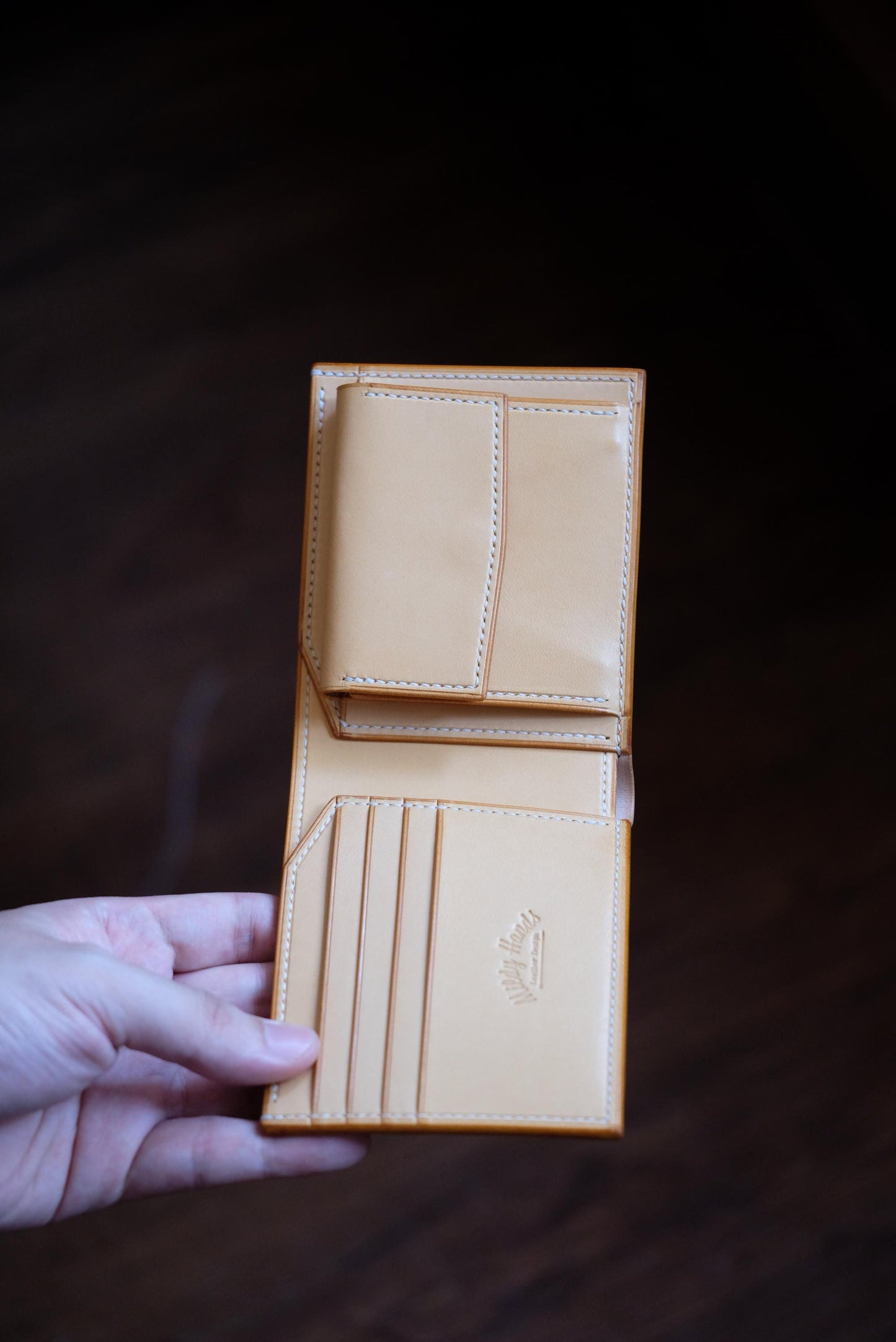 SW01COIN - Bifold Wallet - Japanese  Shinki Hikaku shell cordovan - Natural / Natural / Made to Order