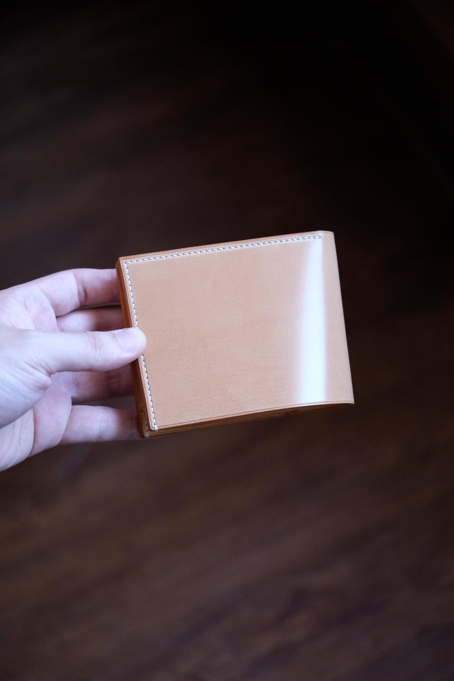 SW01COIN - Bifold Wallet - Japanese  Shinki Hikaku shell cordovan - Natural / Natural / Made to Order