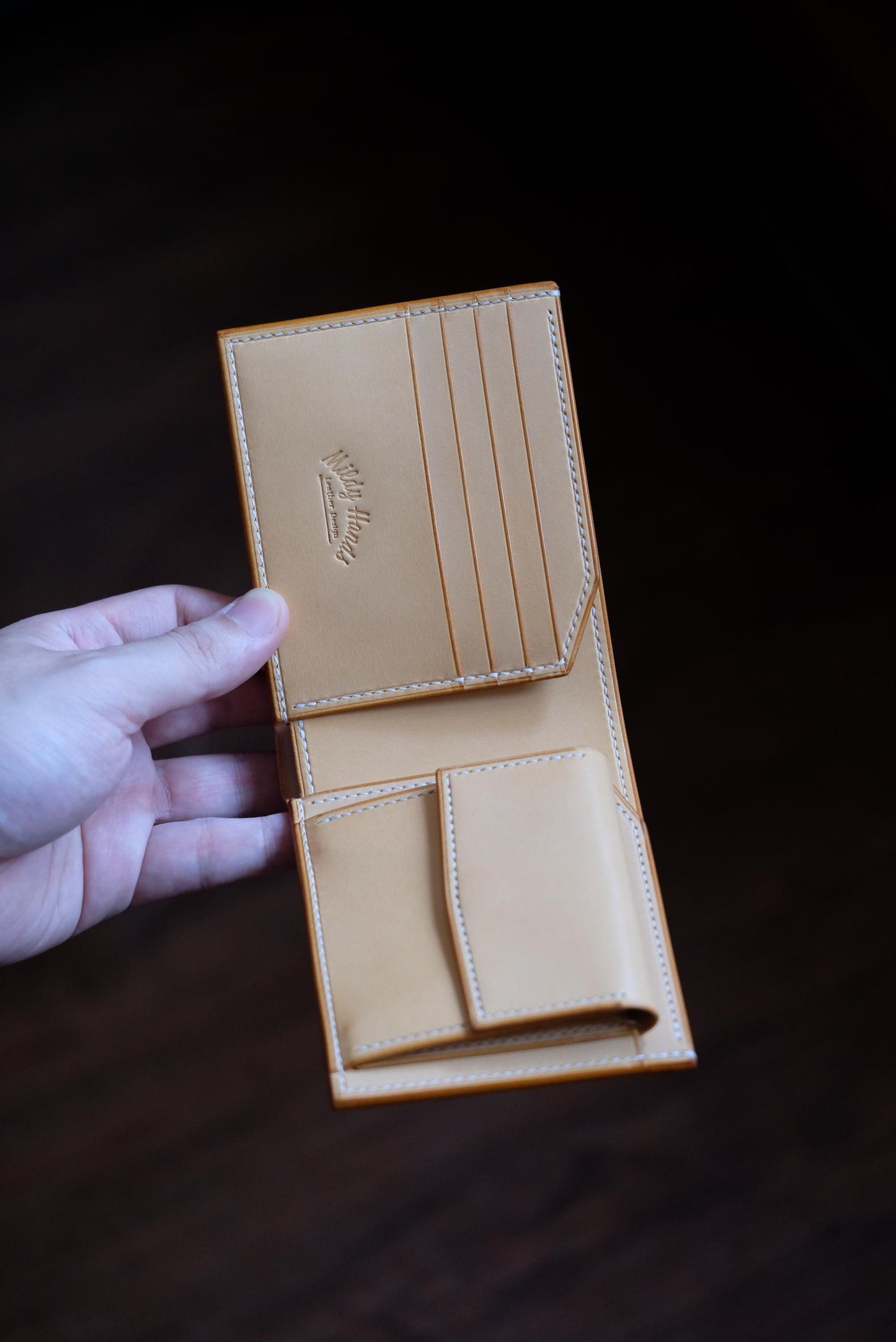 SW01COIN - Bifold Wallet - Japanese  Shinki Hikaku shell cordovan - Natural / Natural / Made to Order