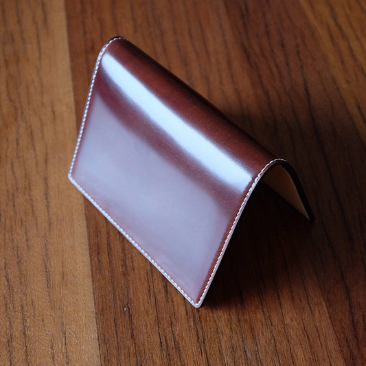 Passport Holder 01 - Japanese Shinki Hikaku shell cordovan - Burgundy / Nature / Made to Order