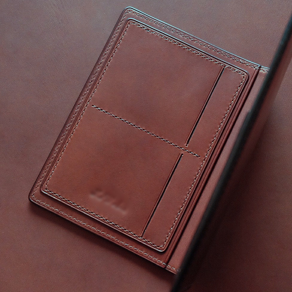 Passport Holder 01 - Japanese Shinki Hikaku shell cordovan - Black / Camel / Made to Order