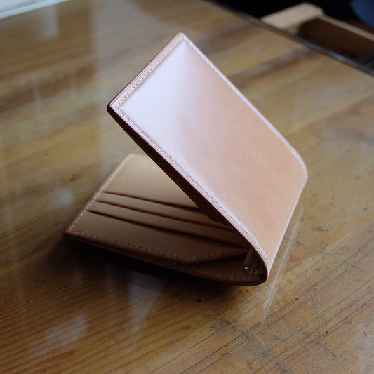 Money Clip Wallet 02 - Japanese Shinki Hikaku Shell Cordovan - Natural / Natural / Made to Order