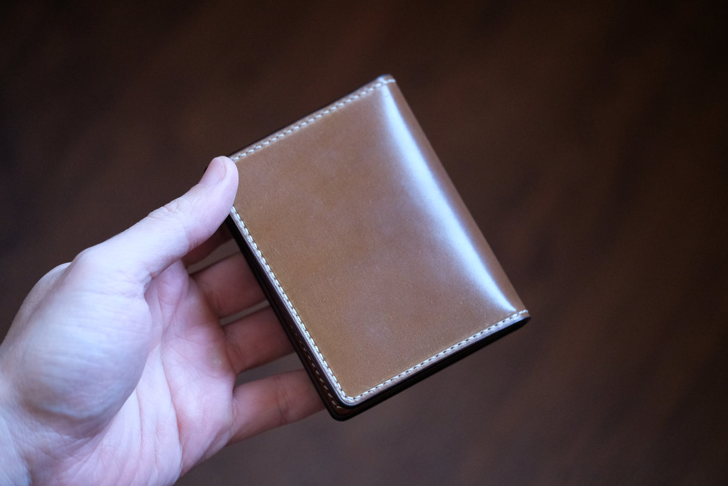 B01 Bifold Card Wallet — Horween Shell Cordovan & Buttero Leather