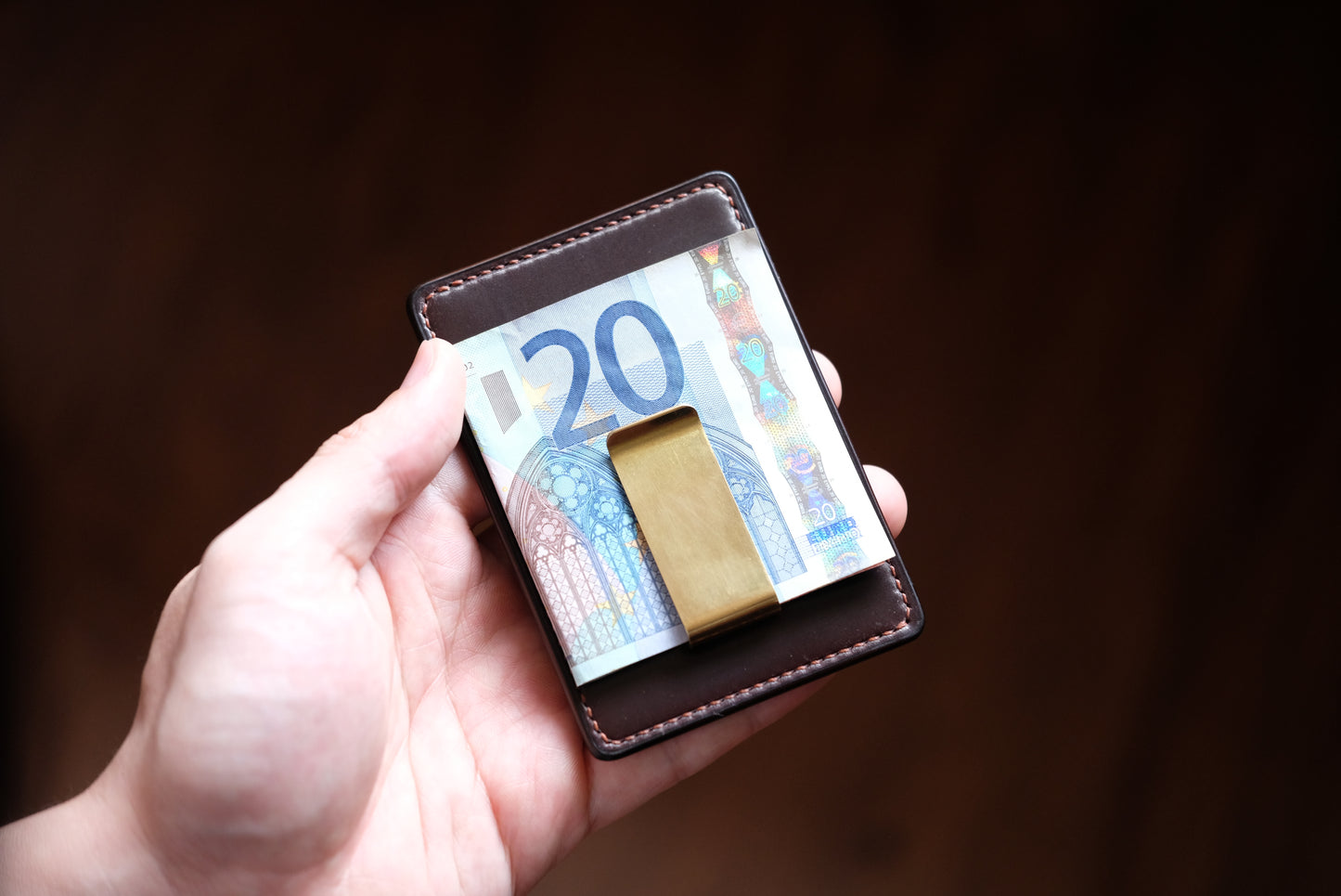 C01 Card Wallet with Money Clip — Horween Shell Cordovan