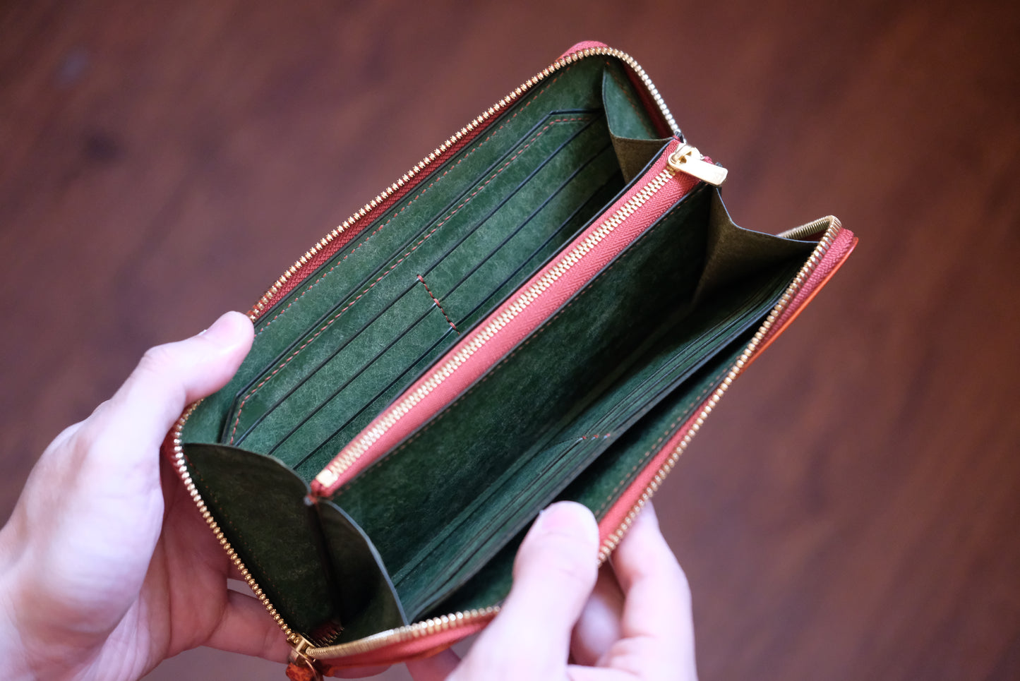 LW03 Zipper Long Wallet — Italian Dollaro & Pueblo Leather