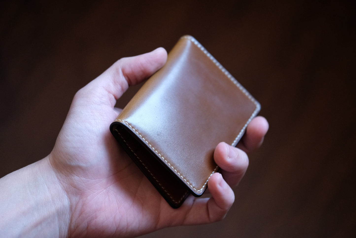 B01 Bifold Card Wallet — Horween Shell Cordovan & Buttero Leather