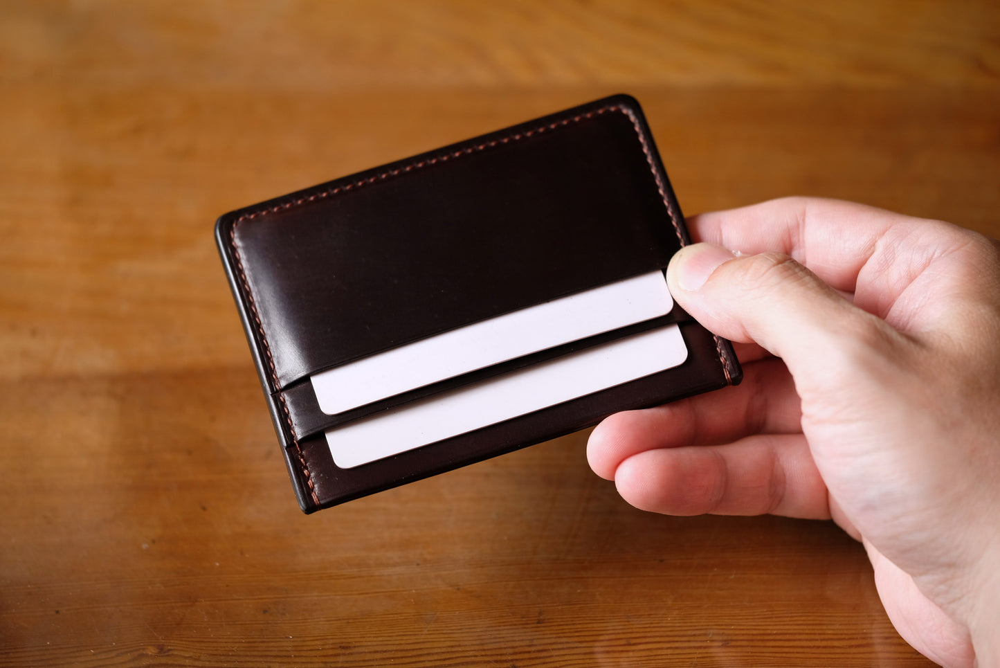 D01W Card Wallet — Horween Shell Cordovan