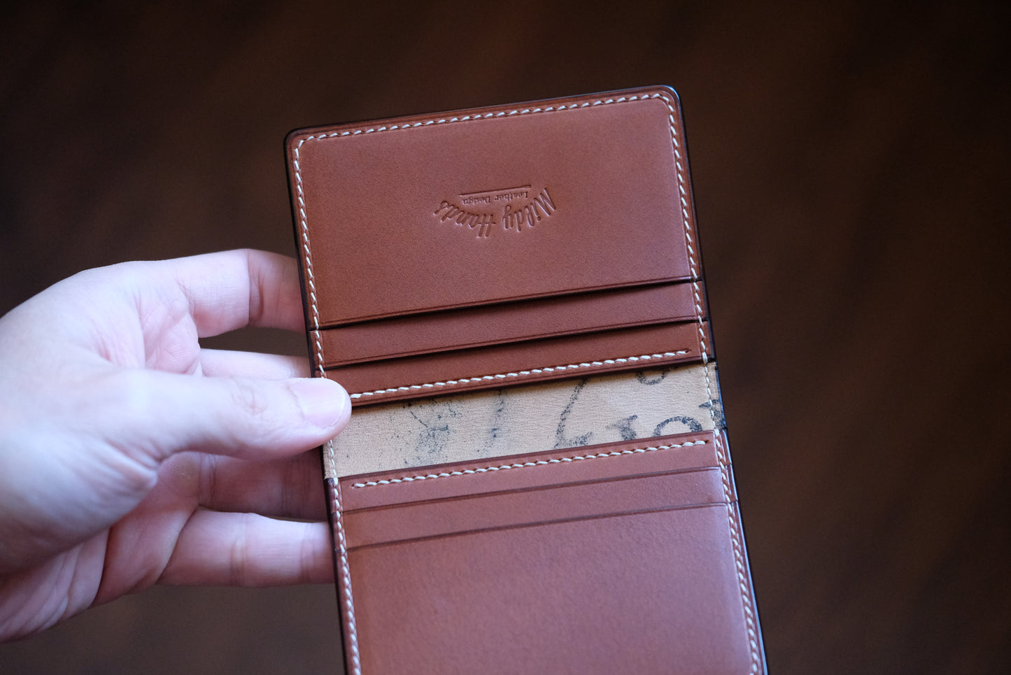 B01 Bifold Card Wallet — Horween Shell Cordovan & Buttero Leather