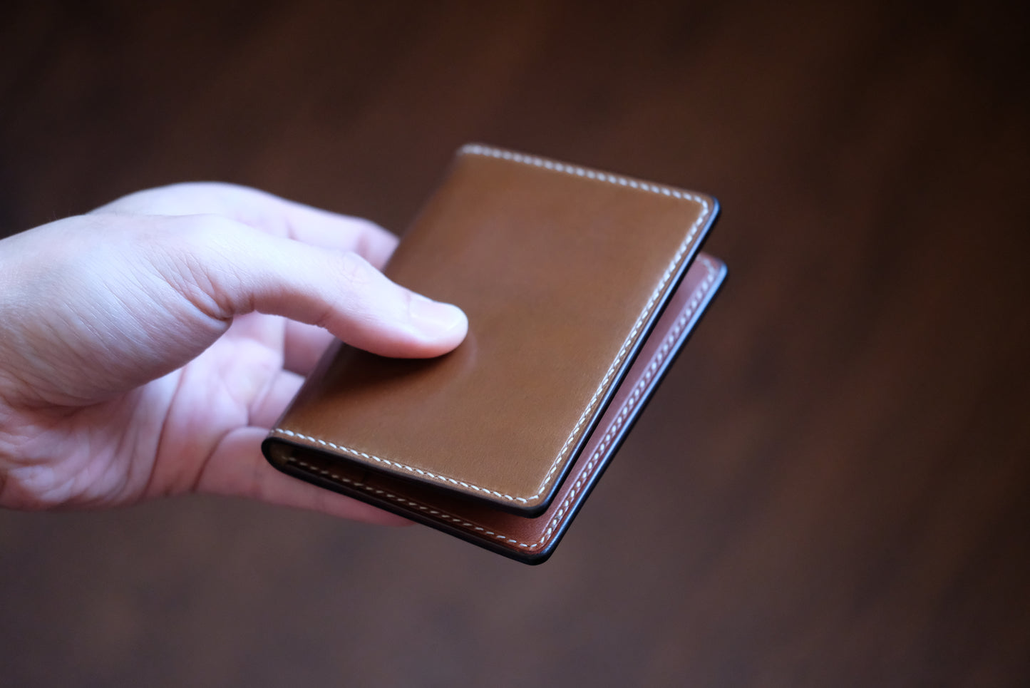 B01 Bifold Card Wallet — Horween Shell Cordovan & Buttero Leather