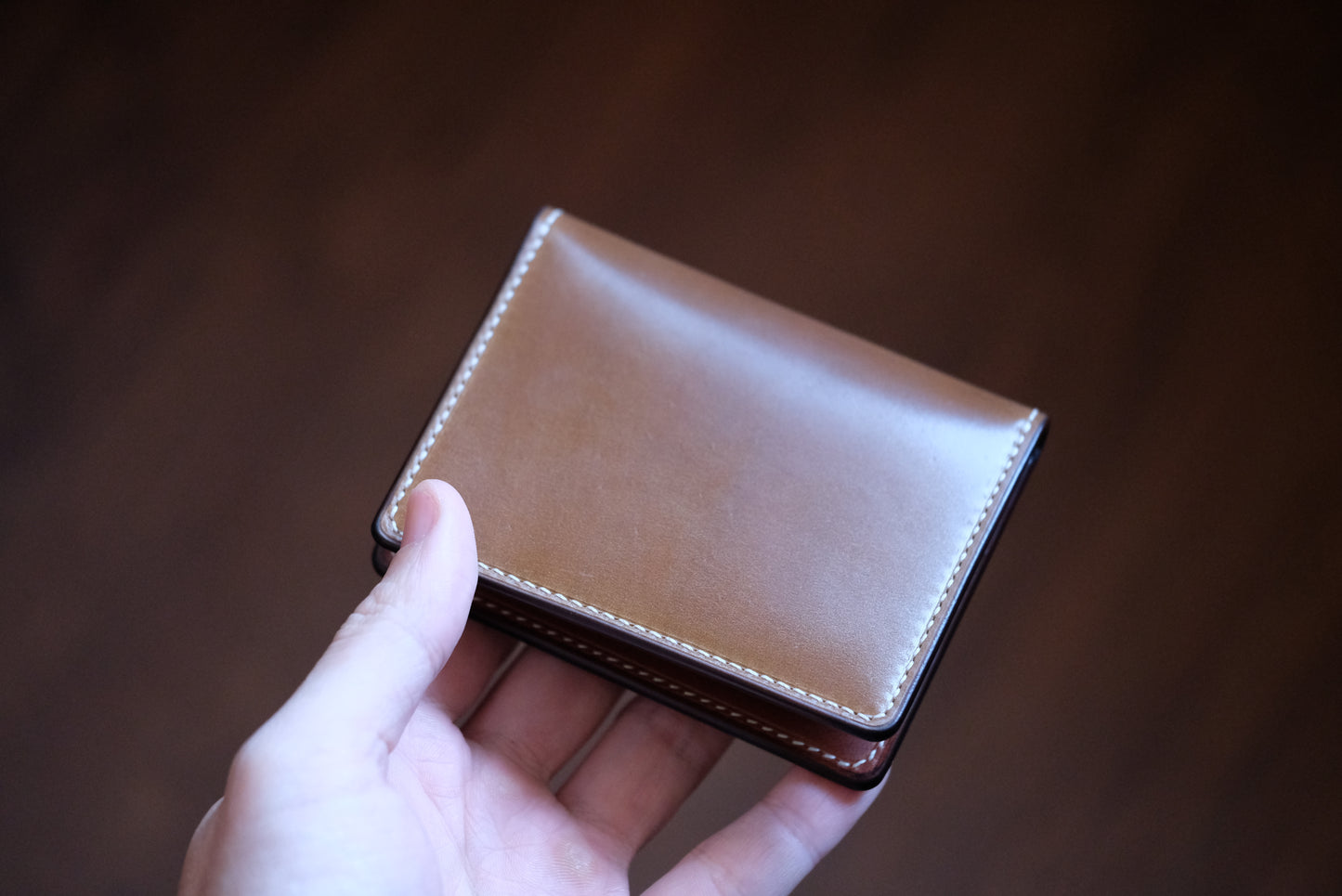 B01 Bifold Card Wallet — Horween Shell Cordovan & Buttero Leather