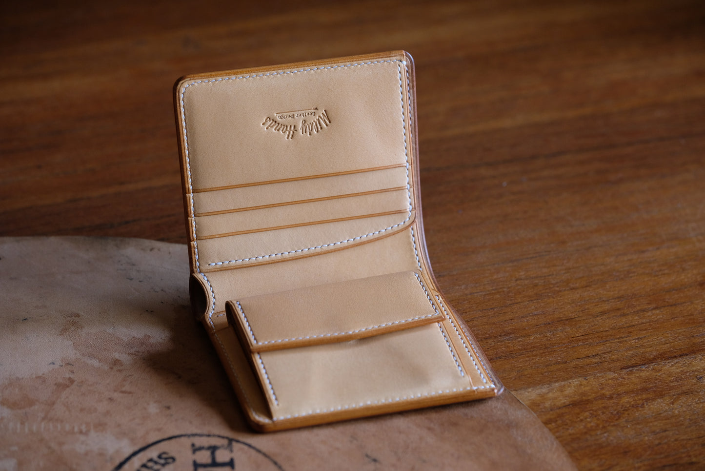 SV01COIN Bifold Wallet — Horween Shell Cordovan & Buttero Leather