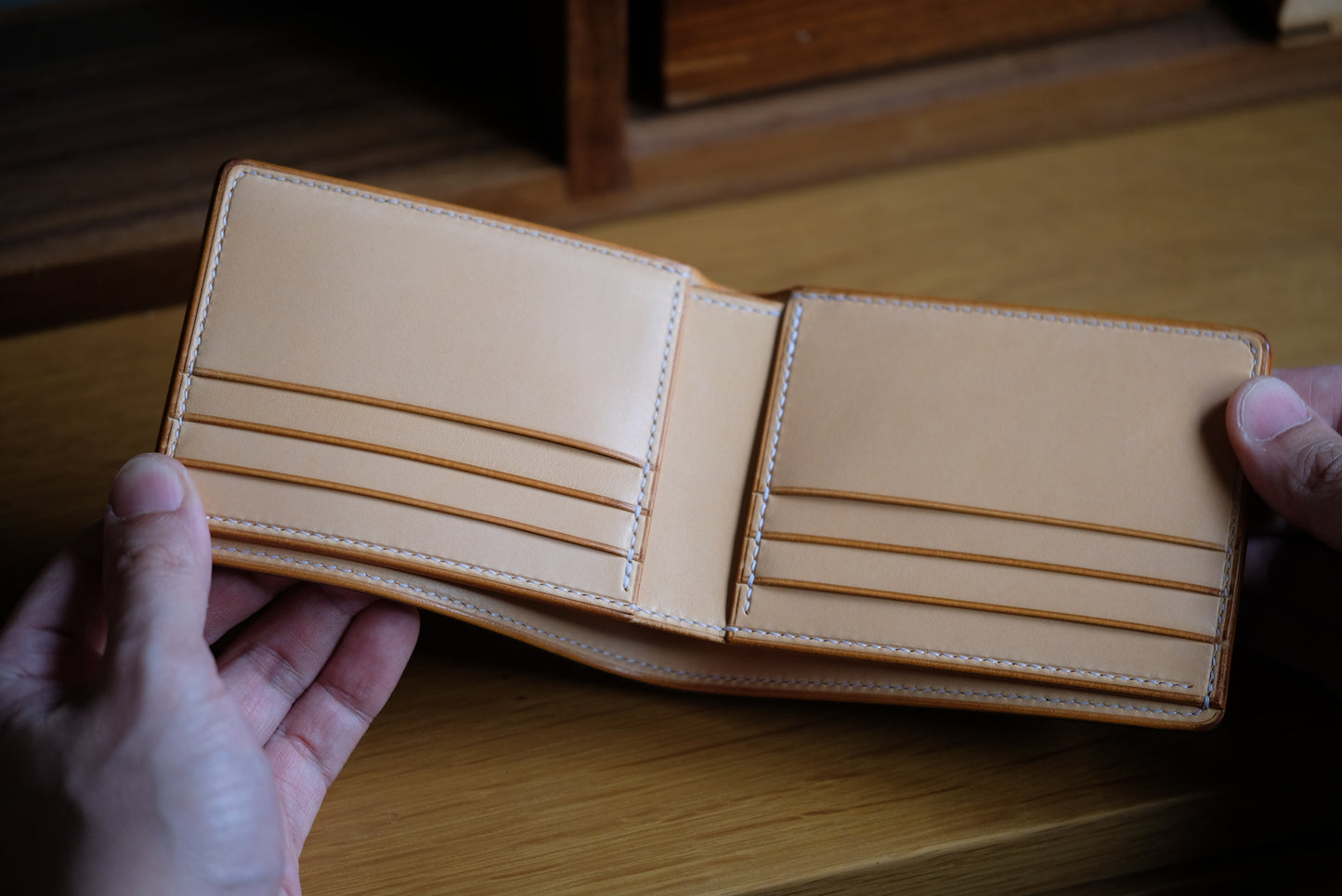 SW Bifold Wallet — Shinki Hikaku Shell Cordovan & Buttero Leather