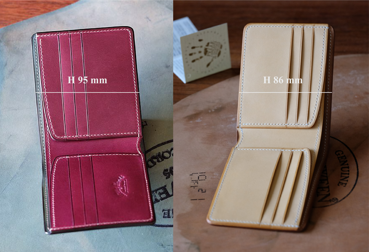 SW01 Bifold Wallet — Shinki Hikaku Shell Cordovan & Buttero Leather