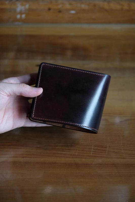 SW01 - Bifold Wallet - Horween shell cordovan - Burgundy / Camel / Made to Order