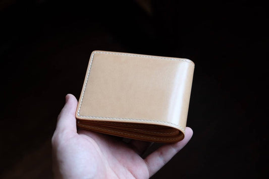 SW01 - Bifold Wallet - Japanese Shinki Hikaku shell cordovan - Nature / Nature / Made to Order
