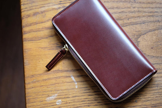 LW03 - Zipper Long Wallet / Shinki hikaku Shell Cordovan / Buttero leather / Made to Order