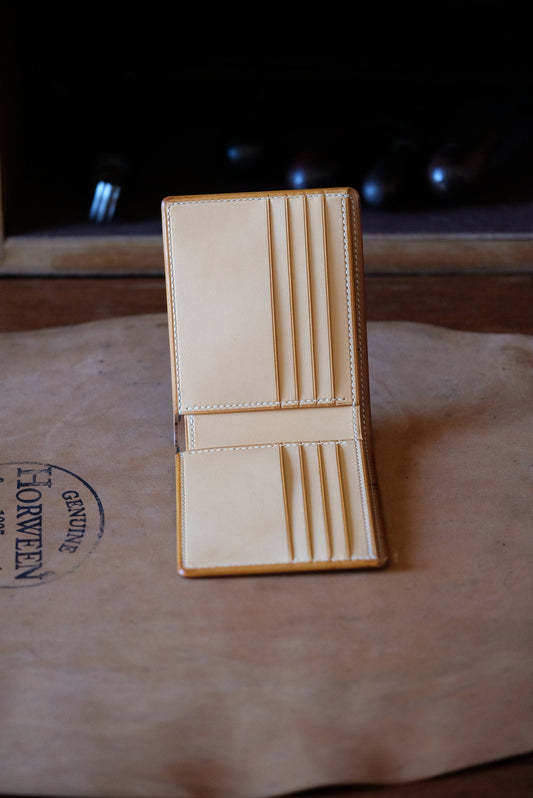 SW Bifold Wallet - Bourbon Horween shell cordovan / Natural Buttero / Made to Order