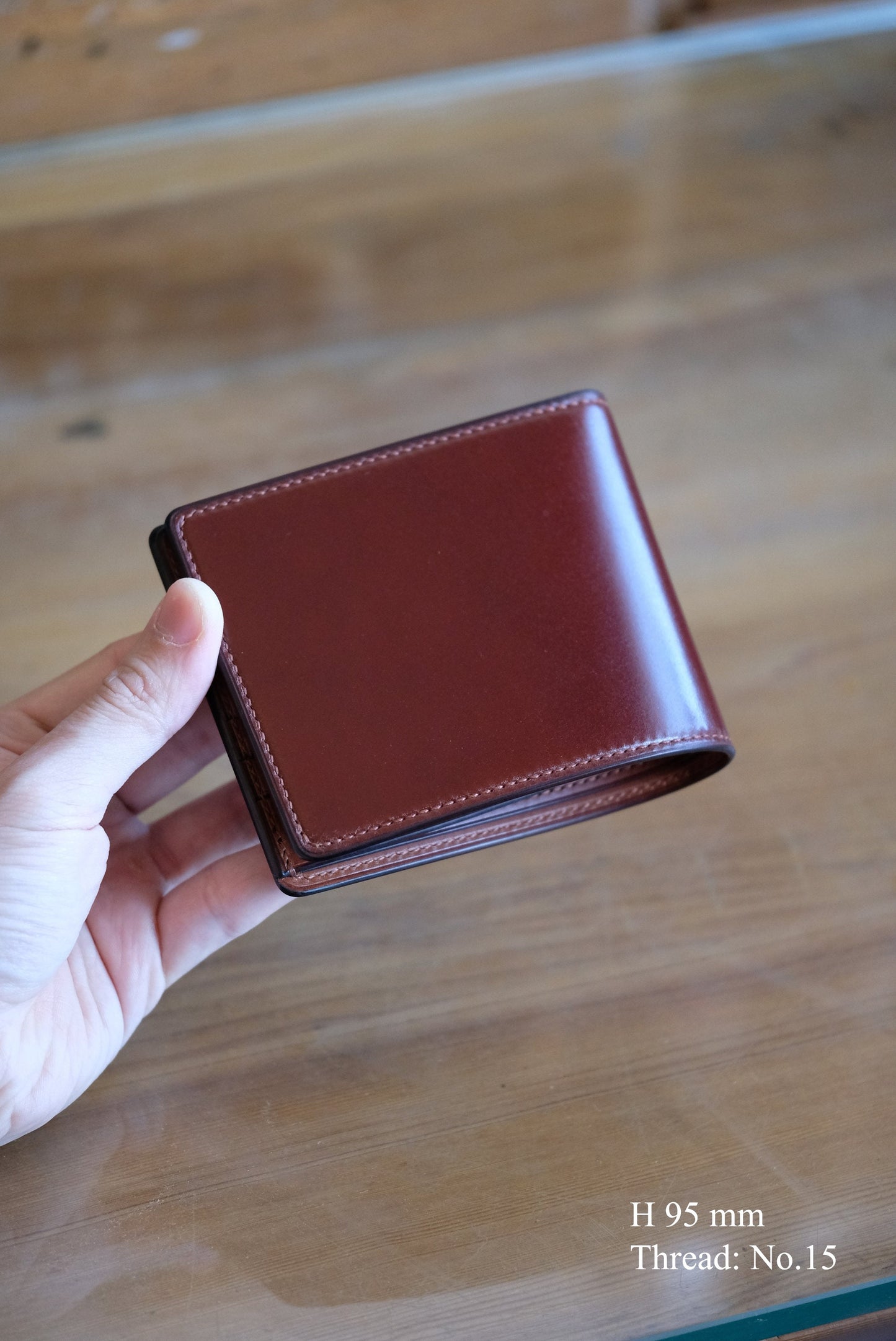 SW01 Bifold Wallet — Shinki Hikaku Shell Cordovan & Buttero Leather