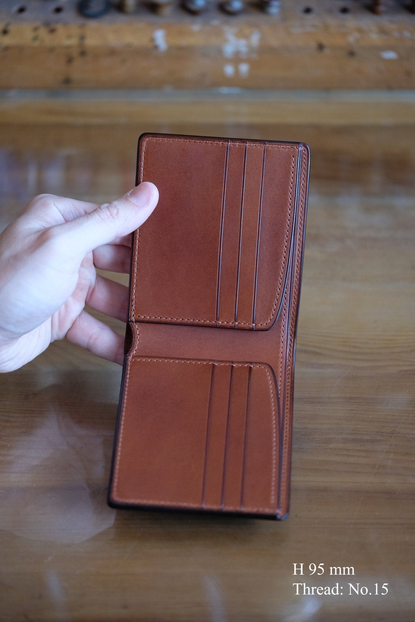 SW01 Bifold Wallet — Shinki Hikaku Shell Cordovan & Buttero Leather